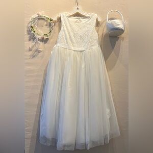 David's Bridal White A-Line Sleeveless Scoop Neck Dress-Size 10